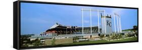Baseball Stadium in a City, Kauffman Stadium, Kansas City, Missouri, USA-null-Framed Stretched Canvas