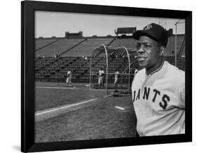 Baseball Star, Willie Mays on the Field-null-Framed Premium Photographic Print