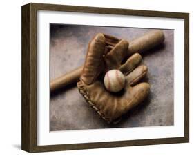 Baseball Still Life-null-Framed Premium Photographic Print