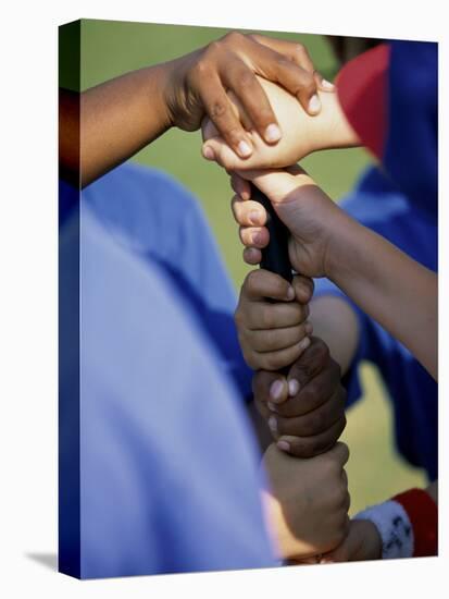 Baseball Team in a Huddle-null-Stretched Canvas