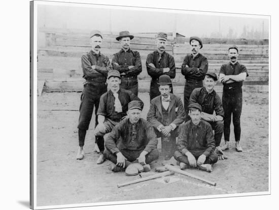 Baseball Team of Railroad Workers in 1889-null-Stretched Canvas