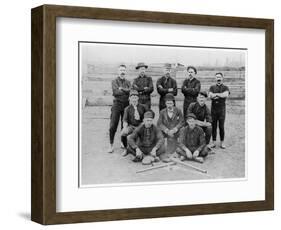 Baseball Team of Railroad Workers in 1889-null-Framed Giclee Print