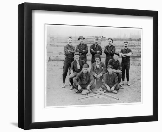 Baseball Team of Railroad Workers in 1889-null-Framed Giclee Print