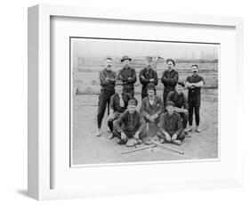 Baseball Team of Railroad Workers in 1889-null-Framed Giclee Print