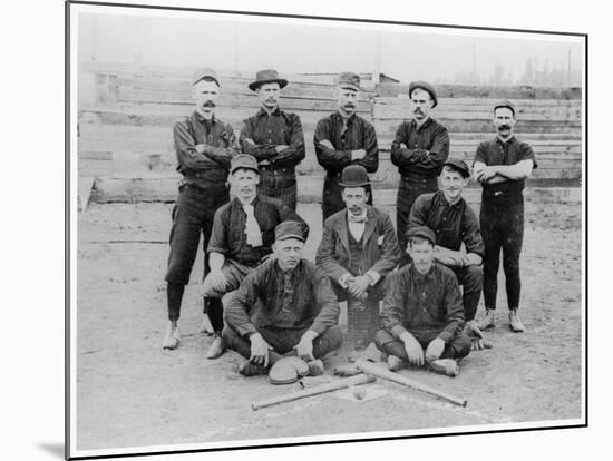 Baseball Team of Railroad Workers in 1889-null-Mounted Giclee Print