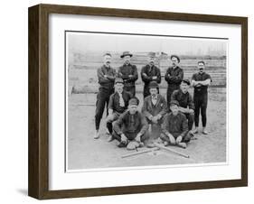 Baseball Team of Railroad Workers in 1889-null-Framed Giclee Print