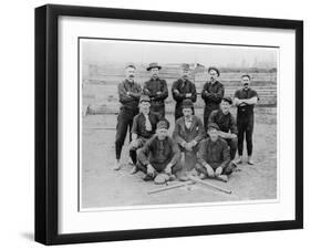 Baseball Team of Railroad Workers in 1889-null-Framed Giclee Print