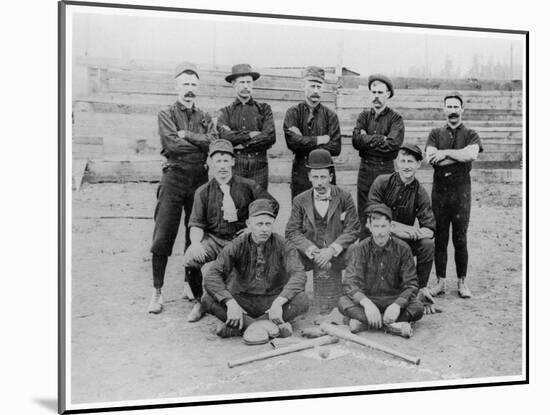 Baseball Team of Railroad Workers in 1889-null-Mounted Giclee Print