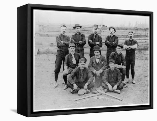 Baseball Team of Railroad Workers in 1889-null-Framed Stretched Canvas