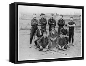 Baseball Team of Railroad Workers in 1889-null-Framed Stretched Canvas