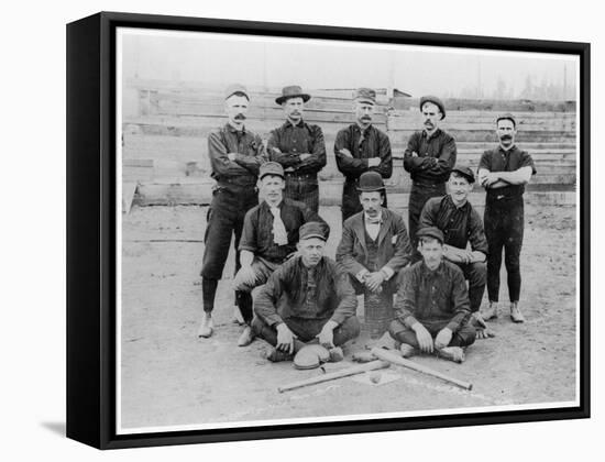 Baseball Team of Railroad Workers in 1889-null-Framed Stretched Canvas