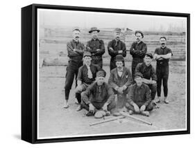 Baseball Team of Railroad Workers in 1889-null-Framed Stretched Canvas