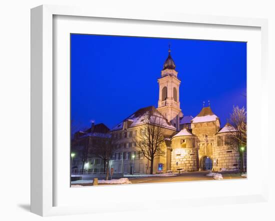 Baseltor City Gate and St. Ursen Cathedral, Solothurn, Switzerland, Europe-Christian Kober-Framed Photographic Print