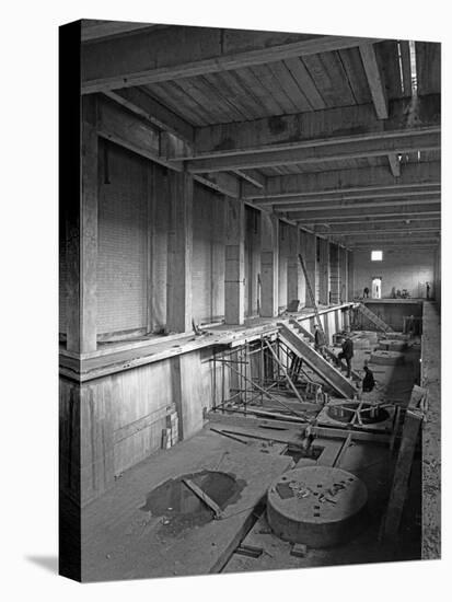 Basement of Sheffield Water Treatment Plant under Construction, South Yorkshire, March 1959-Michael Walters-Stretched Canvas