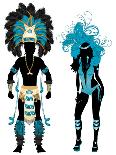 Carnival Blue Couple-BasheeraDesigns-Mounted Art Print