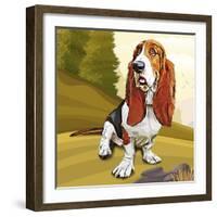 Bashful Basset-Kim Curinga-Framed Art Print