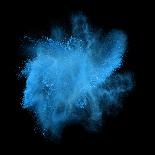 Freeze Motion of Blue Powder Exploding, Isolated on Black, Dark Background. Abstract Design of Whit-Bashutskyy-Stretched Canvas