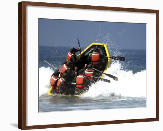 Basic Underwater Demolition-SEAL Students Battle Through the Surf During Their Last Day-Stocktrek Images-Framed Photographic Print