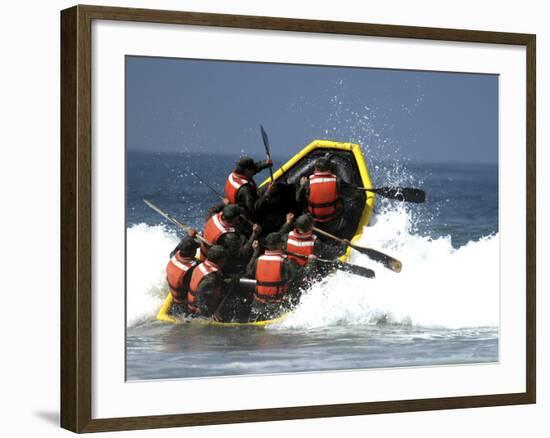 Basic Underwater Demolition-SEAL Students Battle Through the Surf During Their Last Day-Stocktrek Images-Framed Photographic Print