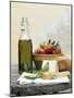 Basil, Cheese, Tomatoes and Olive Oil-null-Mounted Photographic Print