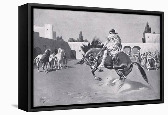 Basil I, Breaking a Wild Horse-Leslie Mosley-Framed Stretched Canvas