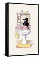 Basil in the Bathroom II-Harry Caunce-Framed Stretched Canvas