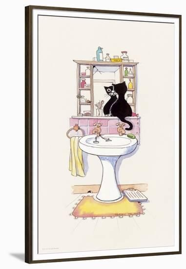 Basil in the Bathroom II-Harry Caunce-Framed Art Print