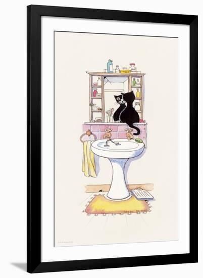 Basil in the Bathroom II-Harry Caunce-Framed Art Print