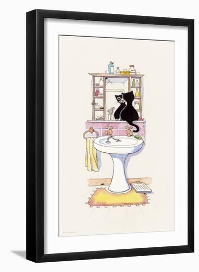 Basil in the Bathroom II-Harry Caunce-Framed Art Print