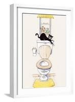 Basil in the Bathroom III-Harry Caunce-Framed Art Print