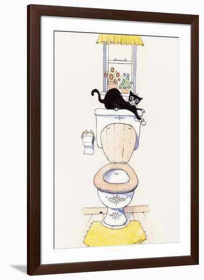 Basil in the Bathroom III-Harry Caunce-Framed Art Print