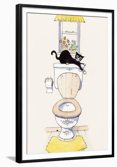 Basil in the Bathroom III-Harry Caunce-Framed Art Print