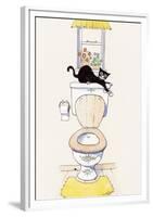 Basil in the Bathroom III-Harry Caunce-Framed Art Print