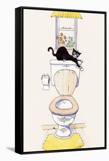 Basil in the Bathroom III-Harry Caunce-Framed Stretched Canvas