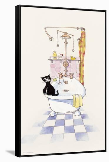 Basil in the Bathroom IV-Harry Caunce-Framed Stretched Canvas