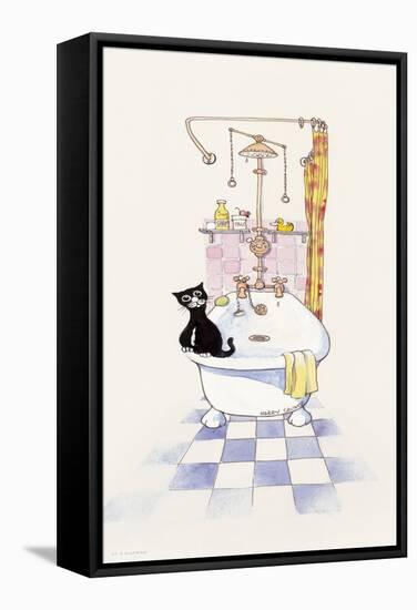 Basil in the Bathroom IV-Harry Caunce-Framed Stretched Canvas