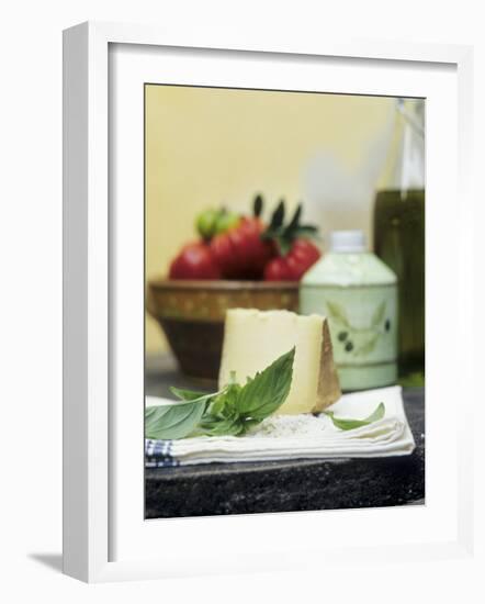 Basil, Parmesan, Tomatoes and Olive Oil-null-Framed Photographic Print