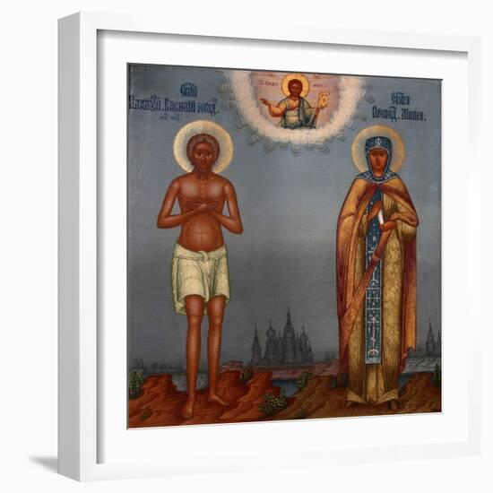 Basil the Blessed and Saint Mary of Egypt, 1901-Osip Semionovich Chirikov-Framed Giclee Print