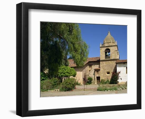 Basilica and Bell Tower at Carmel Mission, Founded 1770, Carmel by the Sea, California, USA-Westwater Nedra-Framed Photographic Print