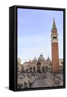 Basilica and Campanile, Piazza San Marco, elevated view from Museo Correr, Venice, UNESCO World Her-Eleanor Scriven-Framed Stretched Canvas