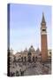 Basilica and Campanile, Piazza San Marco, elevated view from Museo Correr, Venice, UNESCO World Her-Eleanor Scriven-Stretched Canvas