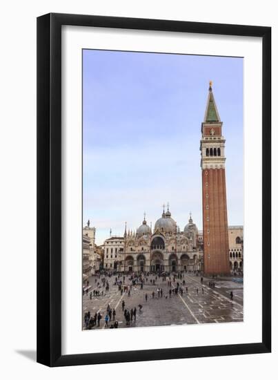 Basilica and Campanile, Piazza San Marco, elevated view from Museo Correr, Venice, UNESCO World Her-Eleanor Scriven-Framed Photographic Print