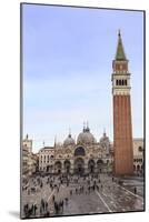 Basilica and Campanile, Piazza San Marco, elevated view from Museo Correr, Venice, UNESCO World Her-Eleanor Scriven-Mounted Photographic Print