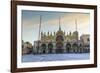 Basilica and Piazza San Marco at dawn after overnight snow, Venice, UNESCO World Heritage Site, Ven-Eleanor Scriven-Framed Photographic Print