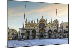 Basilica and Piazza San Marco at dawn after overnight snow, Venice, UNESCO World Heritage Site, Ven-Eleanor Scriven-Mounted Photographic Print