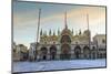 Basilica and Piazza San Marco at dawn after overnight snow, Venice, UNESCO World Heritage Site, Ven-Eleanor Scriven-Mounted Photographic Print