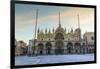 Basilica and Piazza San Marco at dawn after overnight snow, Venice, UNESCO World Heritage Site, Ven-Eleanor Scriven-Framed Photographic Print