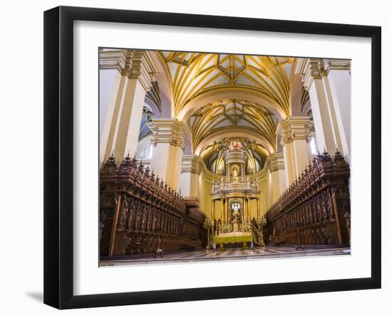 Basilica Cathedral of Lima Interior, Plaza De Armas (Plaza Mayor), Lima, Lima Province, Peru-Matthew Williams-Ellis-Framed Photographic Print