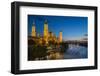 Basilica De Nuestra Senora Del Pilar Church and Ebro River at Dusk, Zaragoza, Aragon, Spain-Stefano Politi Markovina-Framed Photographic Print