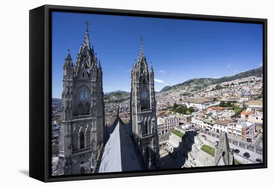 Basilica del Voto Nacional (Basilica of the National Vow), and city view, Quito, Ecuador-Peter Groenendijk-Framed Stretched Canvas